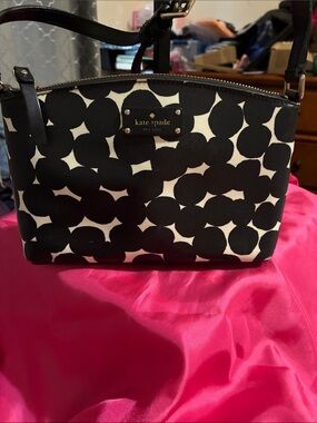 kate spade Black and White Dot Print Crossbody